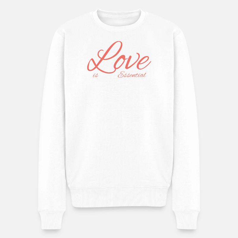 Love is Essential - Männer Premium Bio Pullover - Weiß