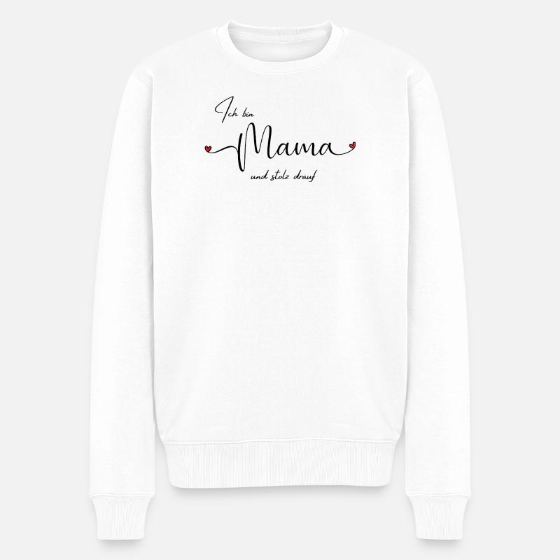 LIEBEVOLL Mamastolz - Männer Premium Bio Pullover - Weiß