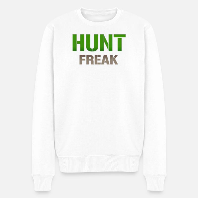 Typographie de la boule verte de Hunt Freak - Pull Premium bio Homme - blanc