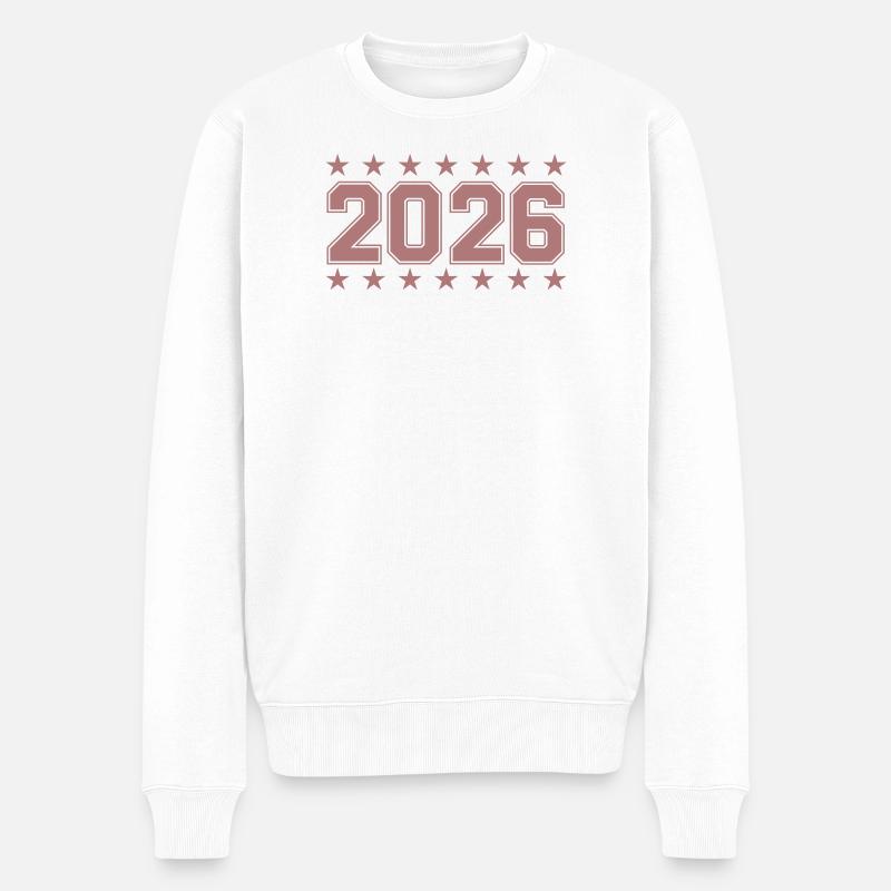 Insigne rétro année 2026 - Pull Premium bio Homme - blanc