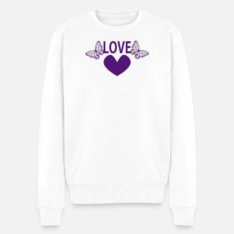 AMOUR - Pull Premium bio Homme - blanc
