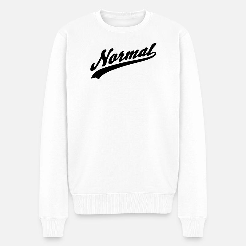 Normal - Männer Premium Bio Pullover - Weiß