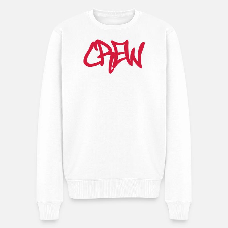 CREW - Männer Premium Bio Pullover - Weiß