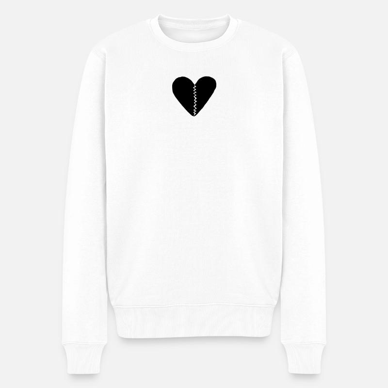 Chagrin noir - Pull Premium bio Homme - blanc