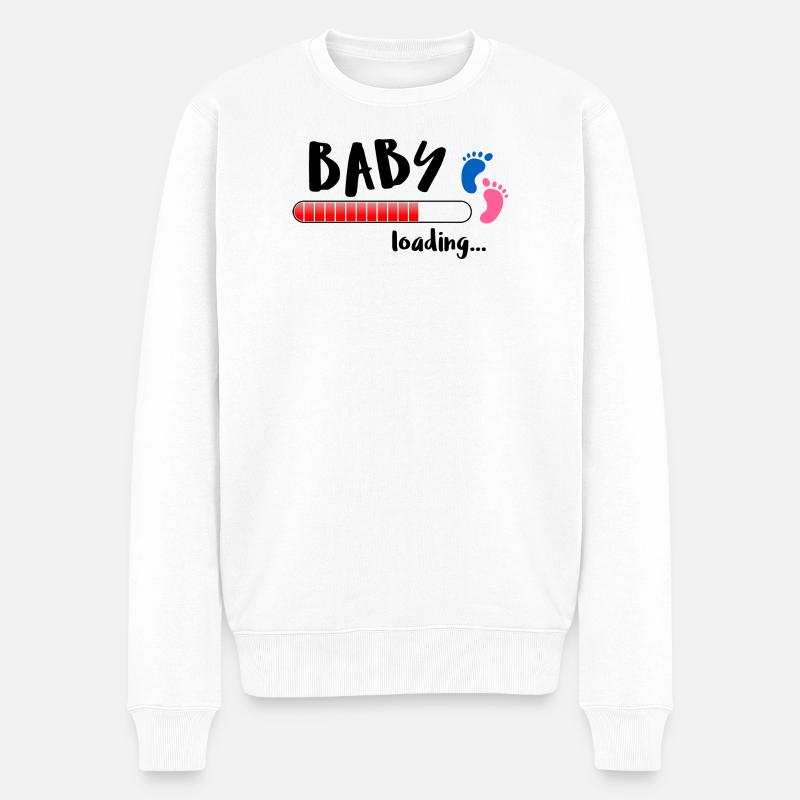 Baby Loading Füße - Männer Premium Bio Pullover - Weiß