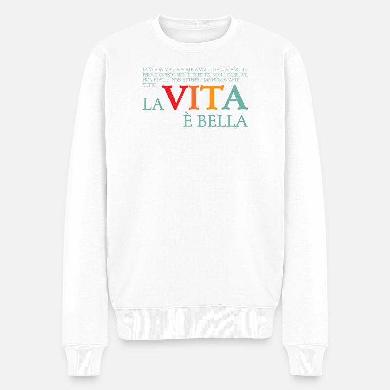 La vita e bella - Pull Premium bio Homme - blanc
