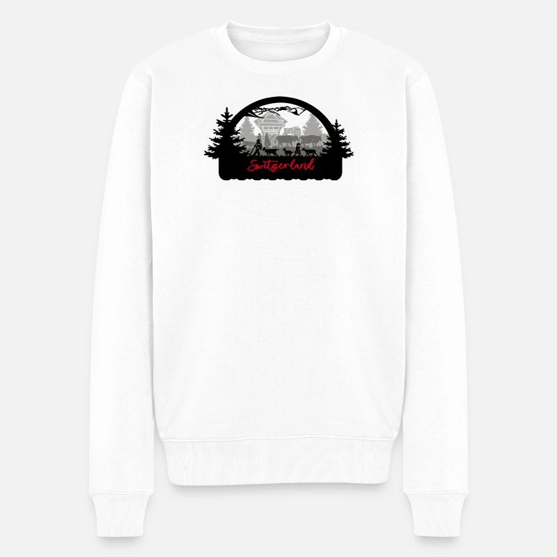 Silhouette Suisse - Pull Premium bio Homme - blanc