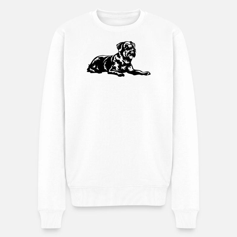 Riesenschnauzer - Männer Premium Bio Pullover - Weiß