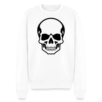 Skull - Men's Premium Organic Jumper - white - Front - Thijin (182cm)