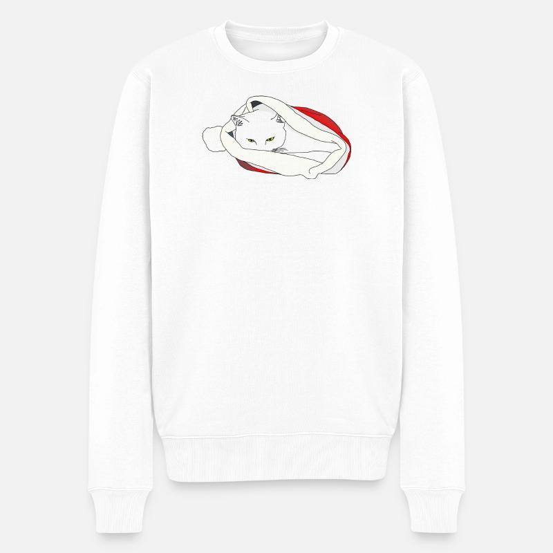 Chat de Noël - Pull Premium bio Homme - blanc
