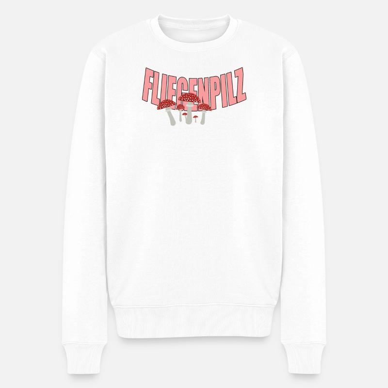 FLIEGENPILZ - Männer Premium Bio Pullover - Weiß