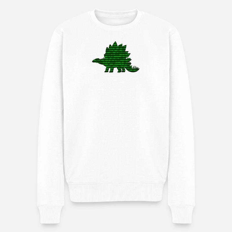 Digital Dinosaur - Männer Premium Bio Pullover - Weiß