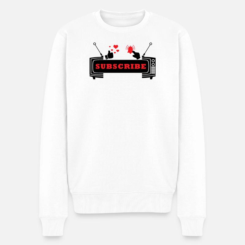 Coeur et cloche S’abonner Icône Design - Pull Premium bio Homme - blanc