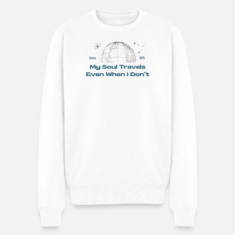 Mon âme voyage même quand je ne le fais pas - Pull Premium bio Homme - blanc
