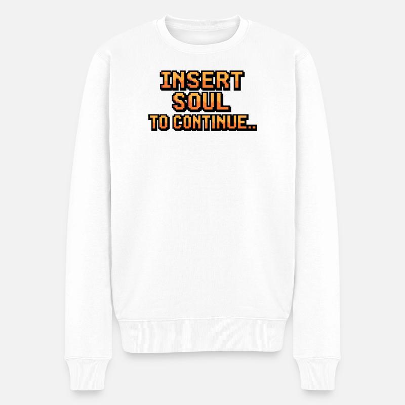Verpixeltes Seelen-Fortsetzungsdesign - Männer Premium Bio Pullover - Weiß