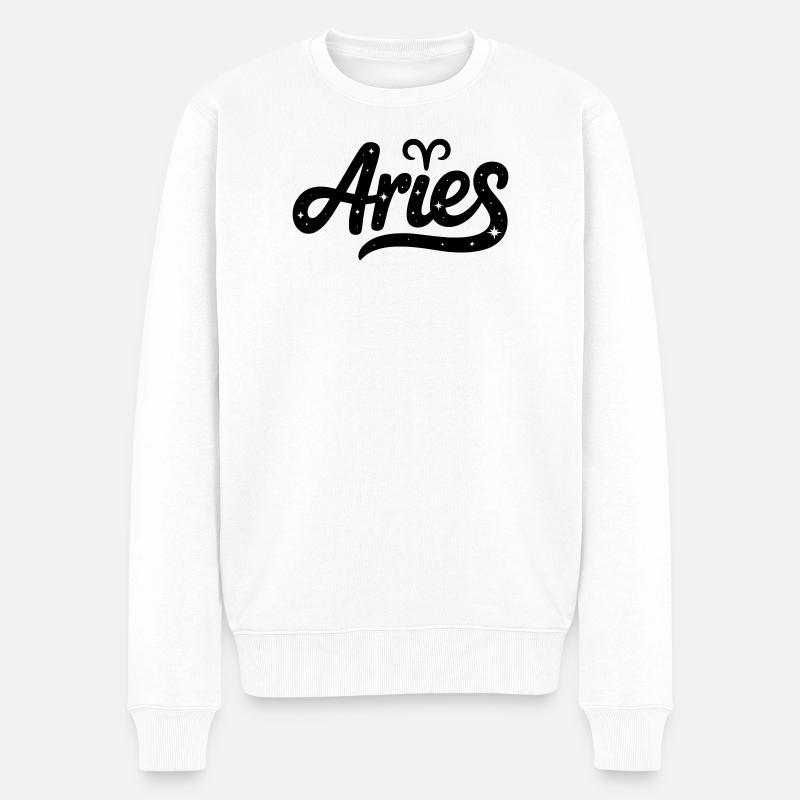 Aries - Zodiac Sign Design - Männer Premium Bio Pullover - Weiß