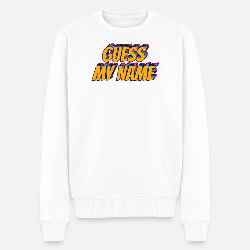 Devinez le nom de Mi - Pull Premium bio Homme - blanc