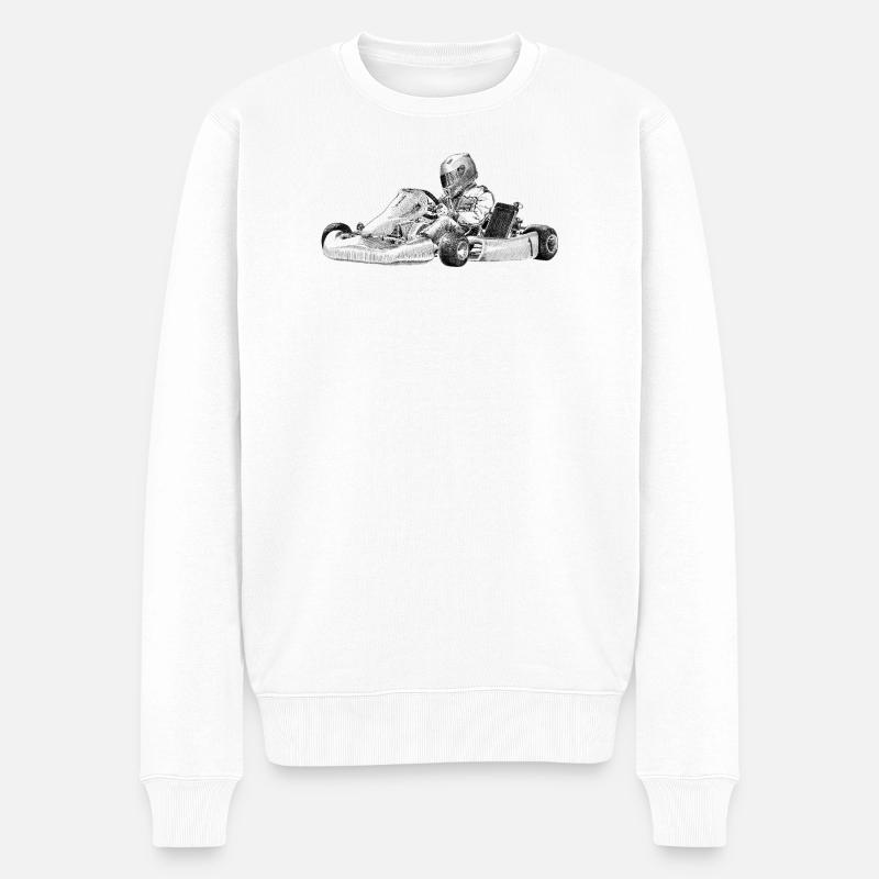 Karting  - Männer Premium Bio Pullover - Weiß