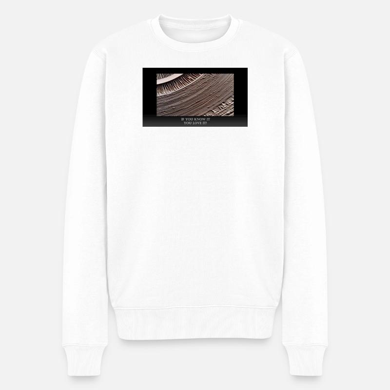 Vinyl Fan - Männer Premium Bio Pullover - Weiß