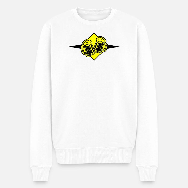 Bierkrug Bier Symbol - Männer Premium Bio Pullover - Weiß