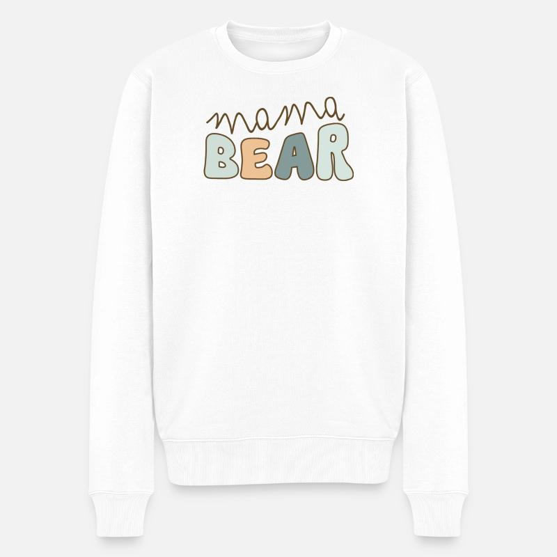 Mama Bear – Lettrage pastel - Pull Premium bio Homme - blanc