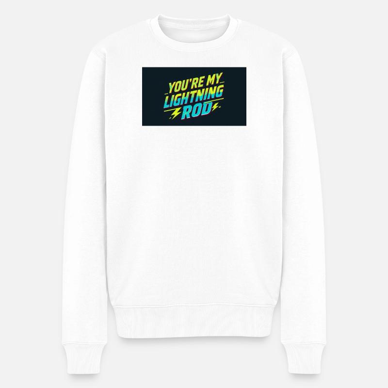 Du bist mein Blitzableiter - Männer Premium Bio Pullover - Weiß