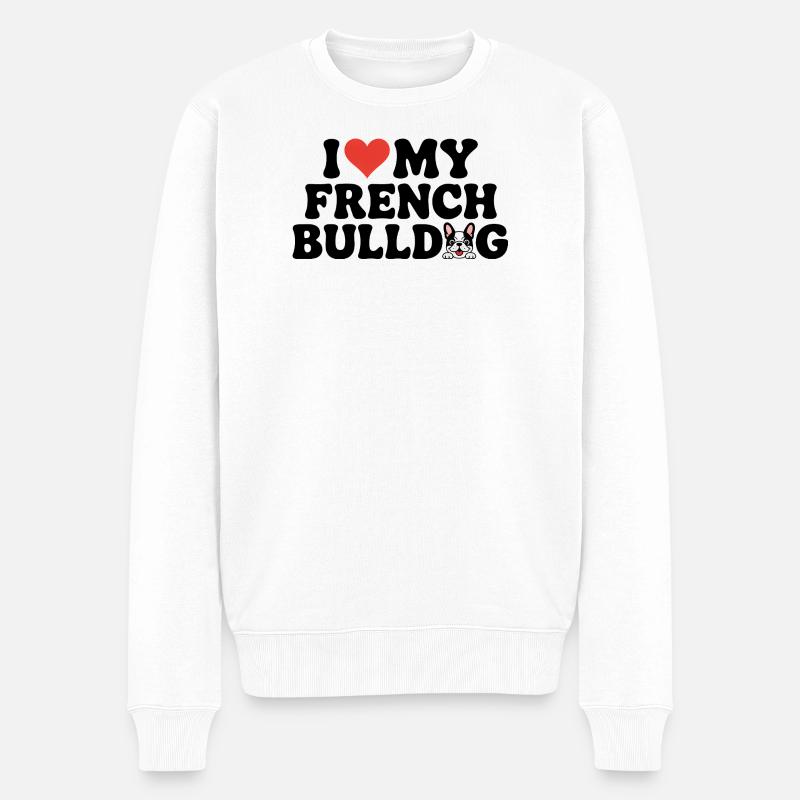 J’adore mon bouledogue français - Pull Premium bio Homme - blanc