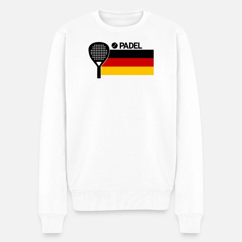 Padel Racket | Deutschland Flagge - Männer Premium Bio Pullover - Weiß