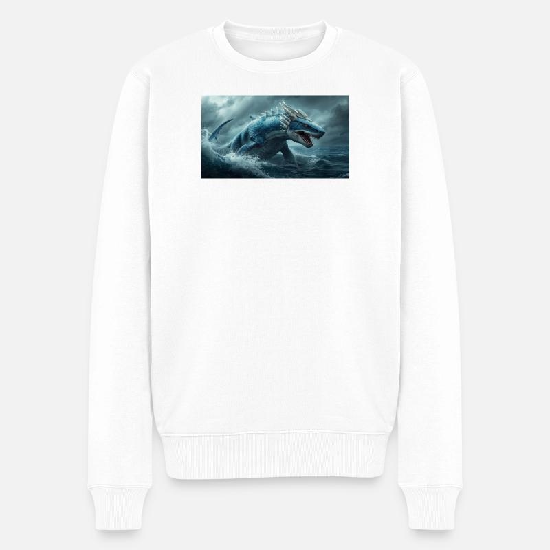 Drachenhai2 - Männer Premium Bio Pullover - Weiß