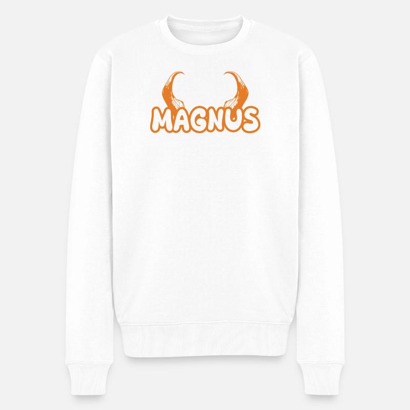 Magnus Magnus - Männer Premium Bio Pullover - Weiß