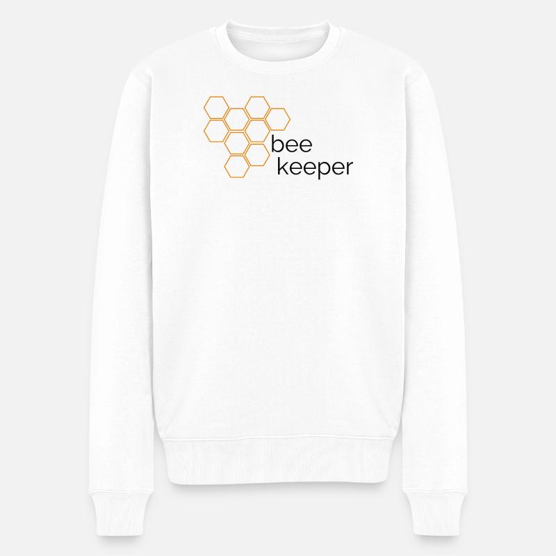 Imker-Design mit Wabe - Männer Premium Bio Pullover - Weiß