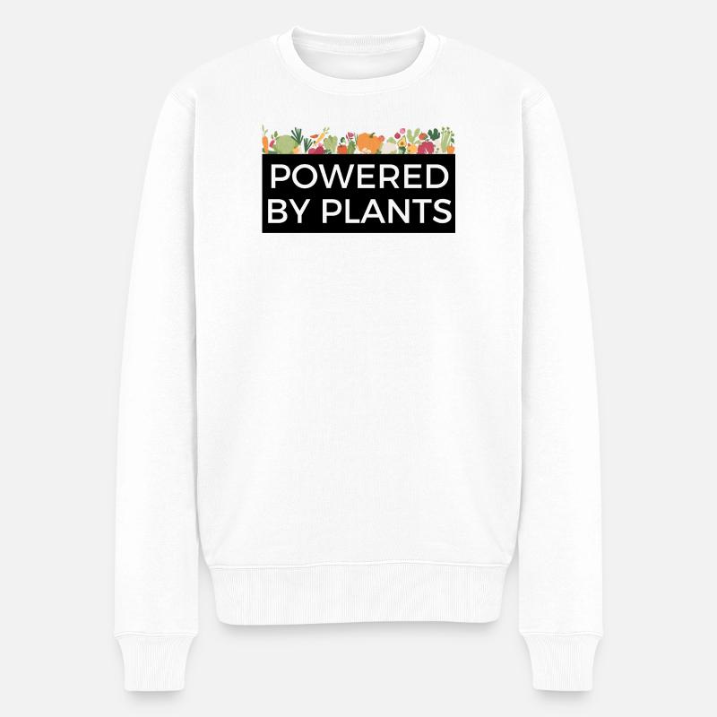 Powered by Plants Tee Design Veggie - Men's Premium Organic Jumper - white