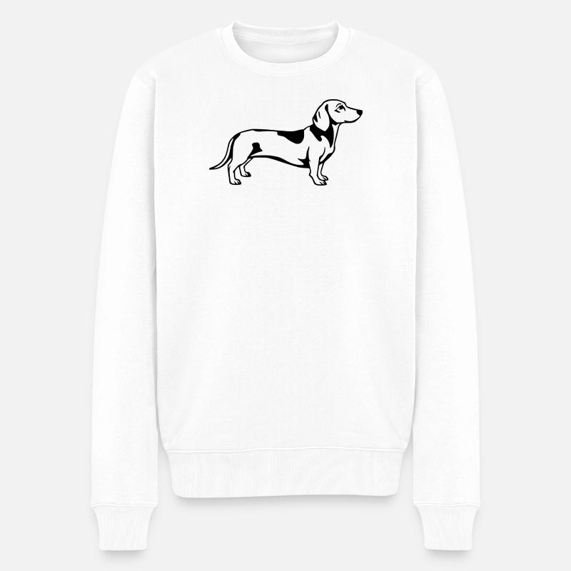 Teckel noir - Pull Premium bio Homme - blanc