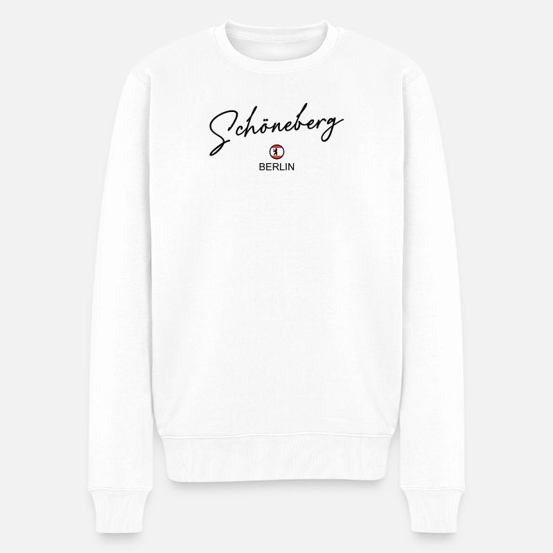 Schöneberg - Berlin Flagge - Berliner Bär - Männer Premium Bio Pullover - Weiß