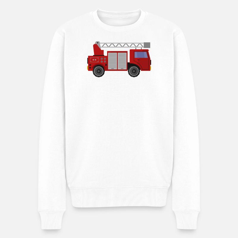 Camion de pompiers - Pull Premium bio Homme - blanc
