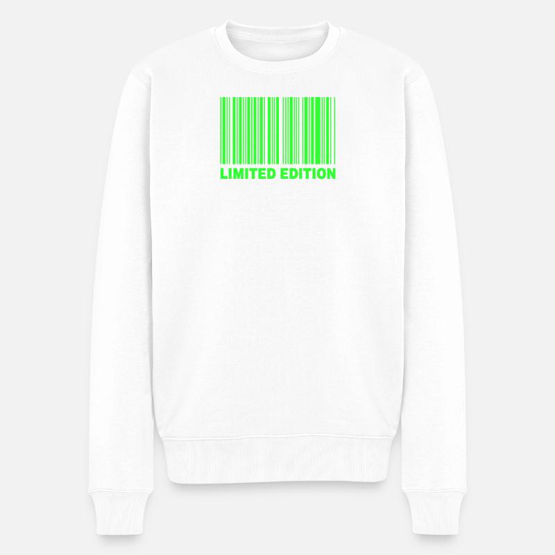LIMITED EDITION - BARCODE  - Männer Premium Bio Pullover - Weiß
