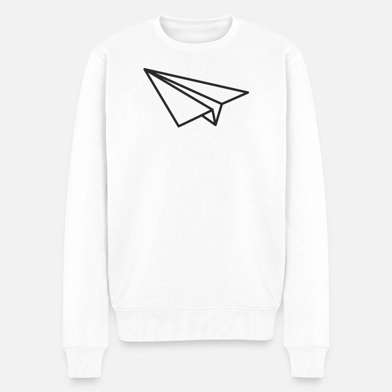 Papierflieger - Männer Premium Bio Pullover - Weiß