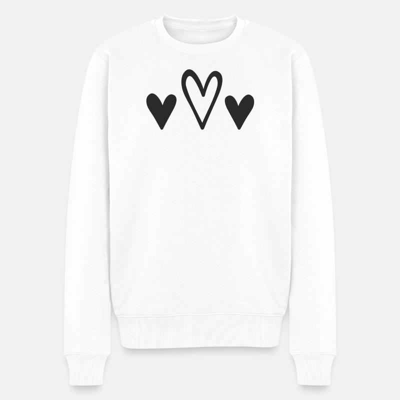 Conception des Trois Cœurs - Pull Premium bio Homme - blanc