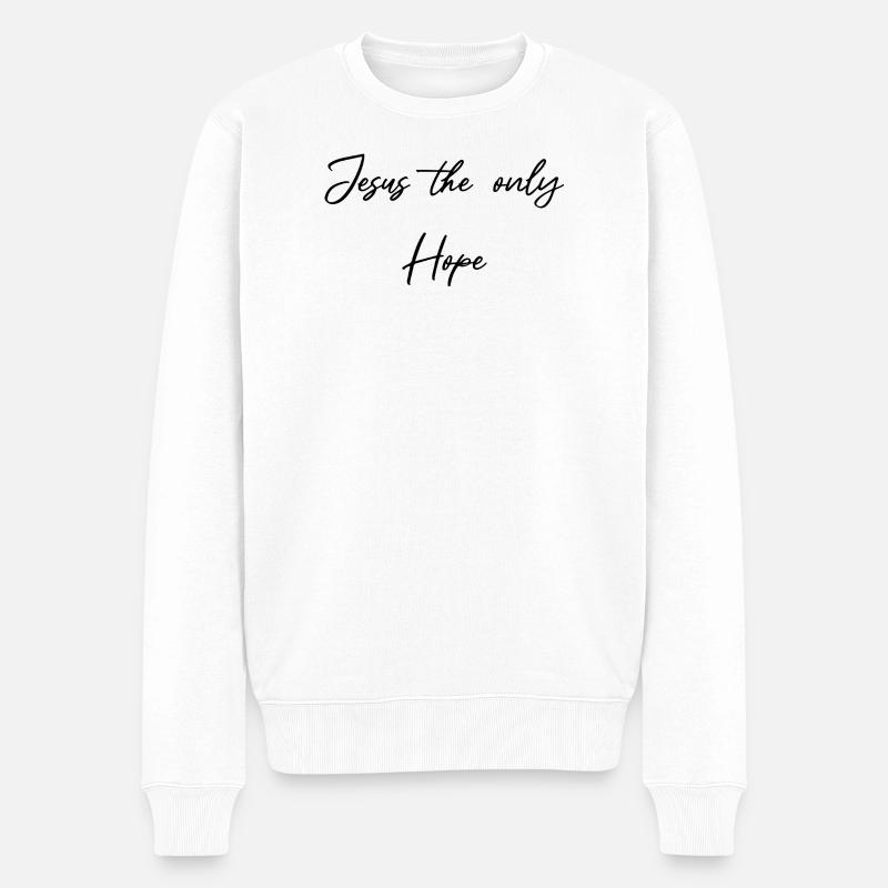 Jesus die einzige Hoffnung - Männer Premium Bio Pullover - Weiß