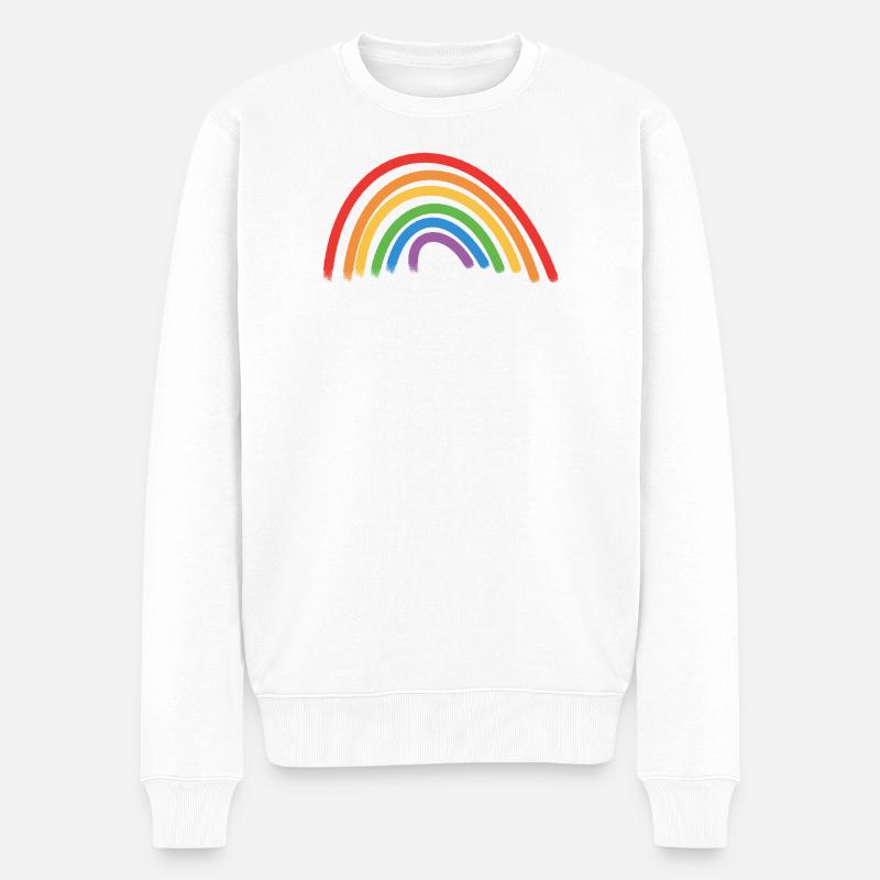 Idée de cadeau arc-en-ciel - Pull Premium bio Homme - blanc