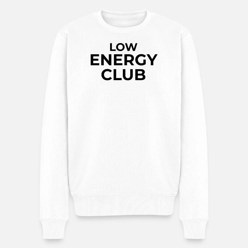 LOW ENERGY CLUB – Minimal Unisex - Männer Premium Bio Pullover - Weiß