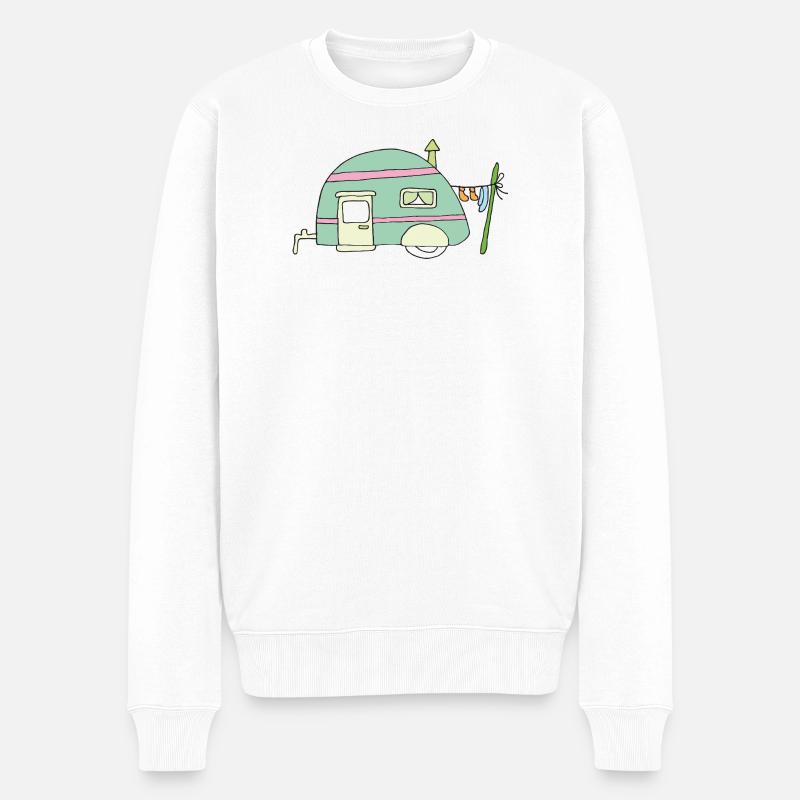 Pastell Camper Traum - Männer Premium Bio Pullover - Weiß