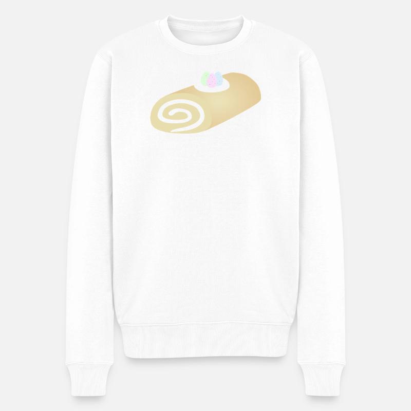 Osterpastell-Wirbelrolle - Männer Premium Bio Pullover - Weiß