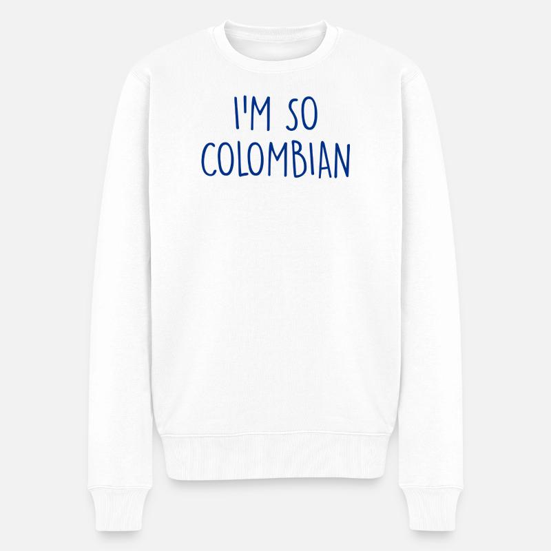 I'm so Colombian Kolumbien - Männer Premium Bio Pullover - Weiß