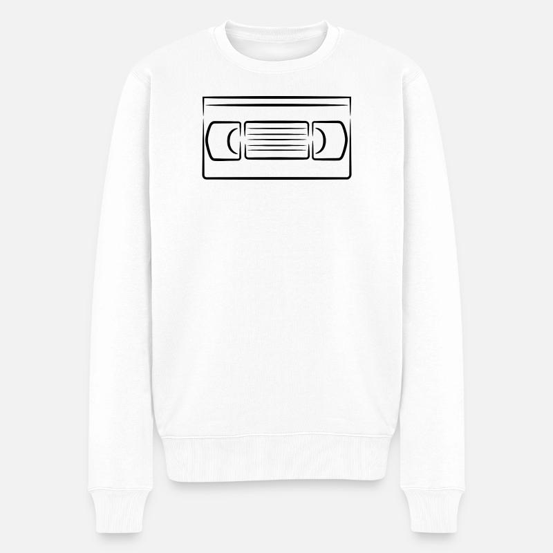 Videokassette - Männer Premium Bio Pullover - Weiß