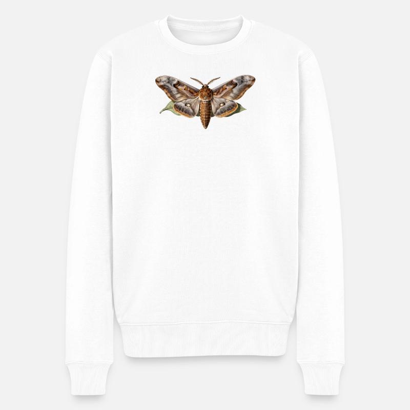 Grand sphinx nocturne - Agrius convolvuli - Pull Premium bio Homme - blanc