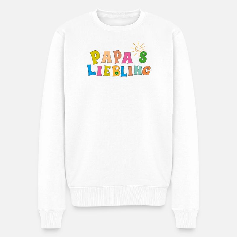 Papas Liebling - Männer Premium Bio Pullover - Weiß