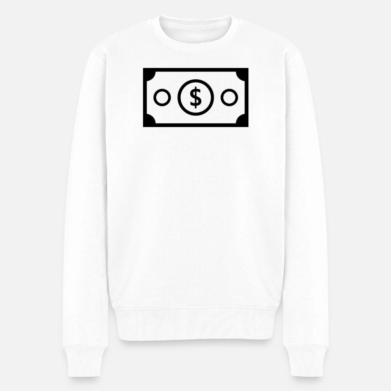 Dollar - Männer Premium Bio Pullover - Weiß