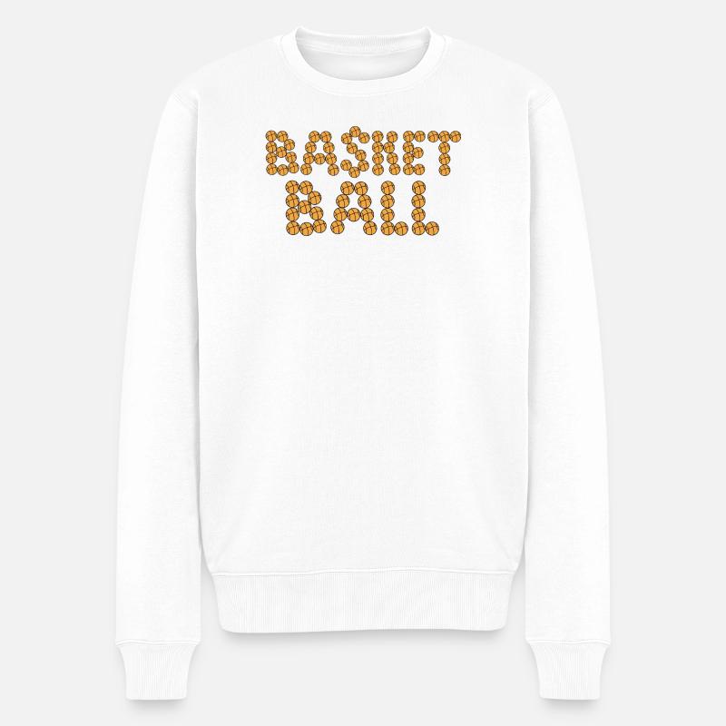 Typographie du basket-ball - Pull Premium bio Homme - blanc