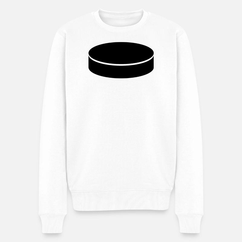 Eishockey-Puck - Männer Premium Bio Pullover - Weiß